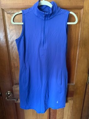 Tommy Bahama IslandZone Blue Sleeveless Golf Dress Zip Neck Size XS